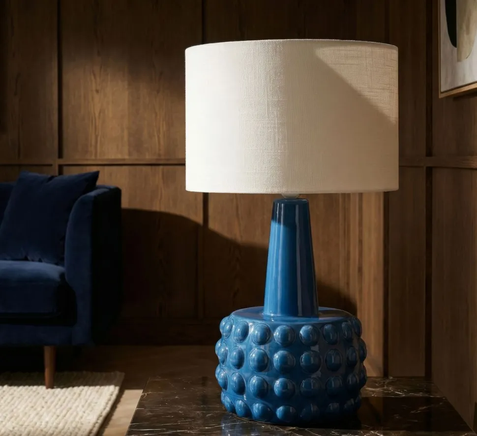 Lampe de table Gress Céramique Bleue