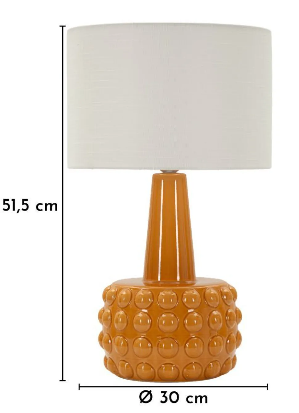 Lampe de table Gress Moutarde abat-jour Blanc