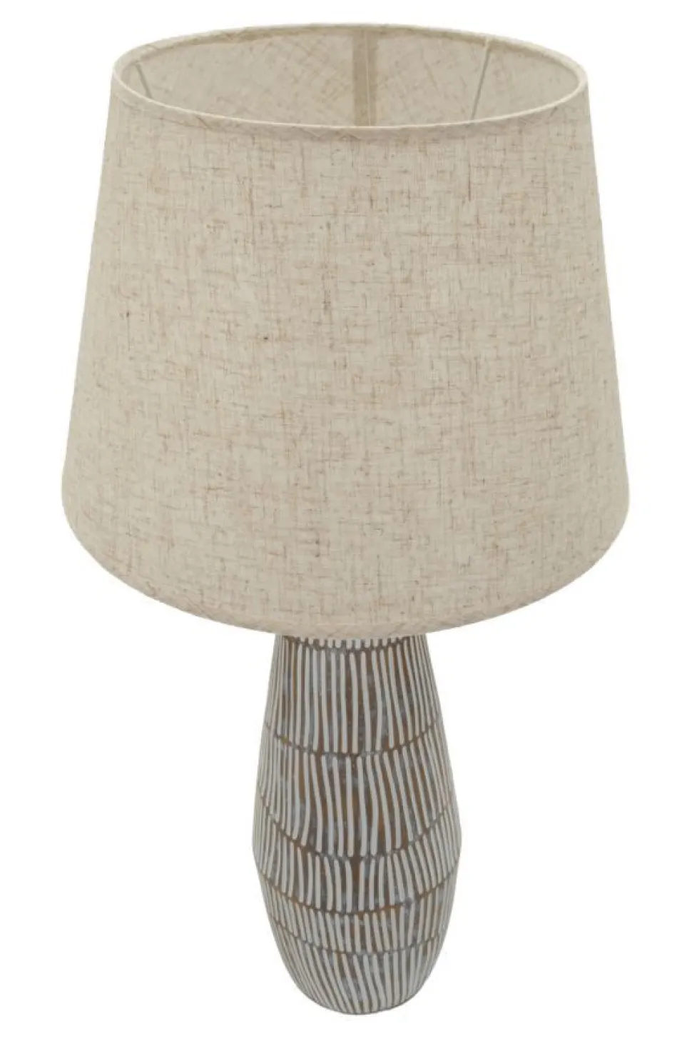 Lampe de table Hanoï Résine et Abat-jour en Lin Naturel