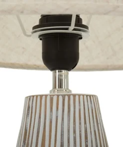 Lampe de table Hanoï Résine et Abat-jour en Lin Naturel