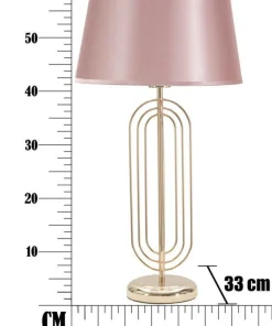 Lampe de table Krista Métal Doré abat-jour Tissu Rose
