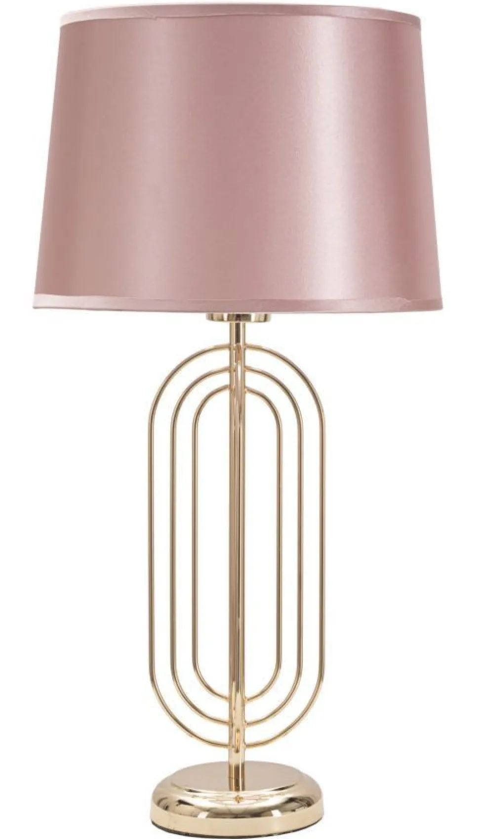Lampe de table Krista Métal Doré abat-jour Tissu Rose