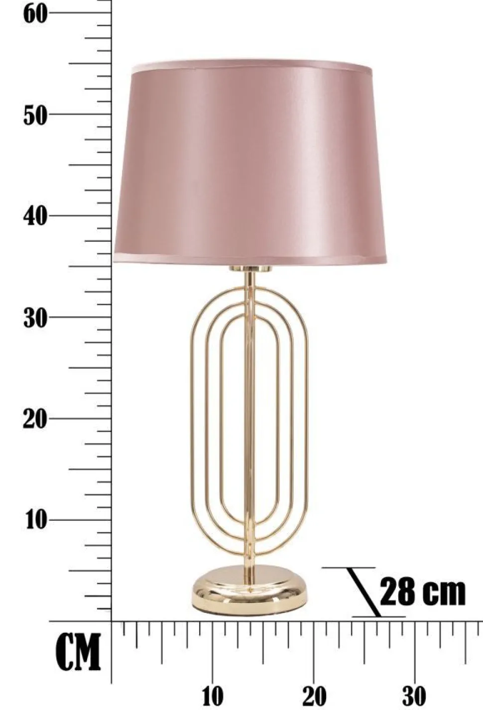 Lampe de table Krista Métal Doré abat-jour Tissu Rose