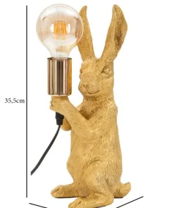 Lampe de table lapin doré