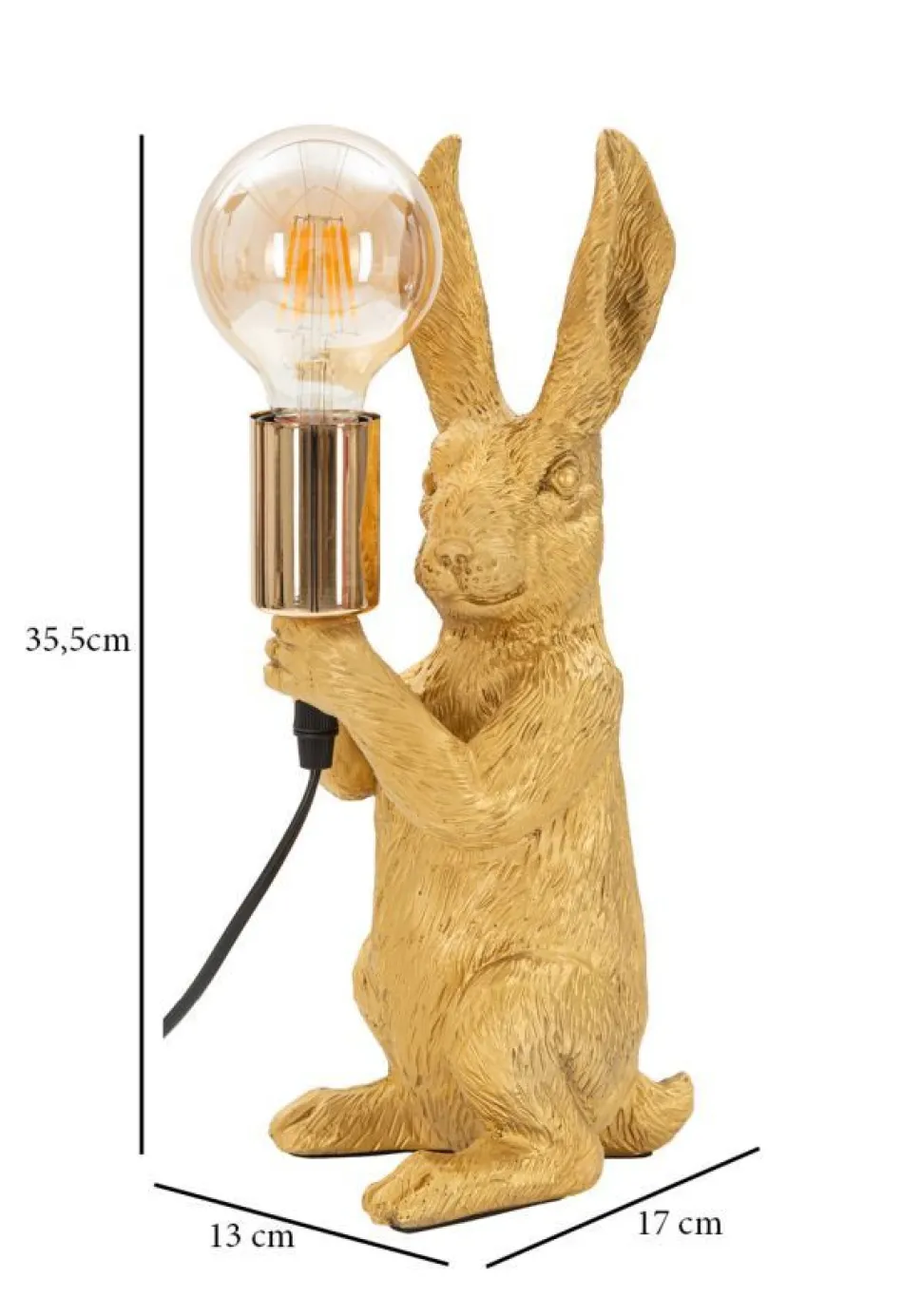 Lampe de table lapin doré