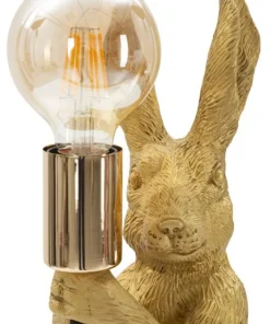 Lampe de table lapin doré