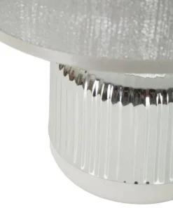 Lampe de table Lucina Céramique Blanche et Tissu Argenté