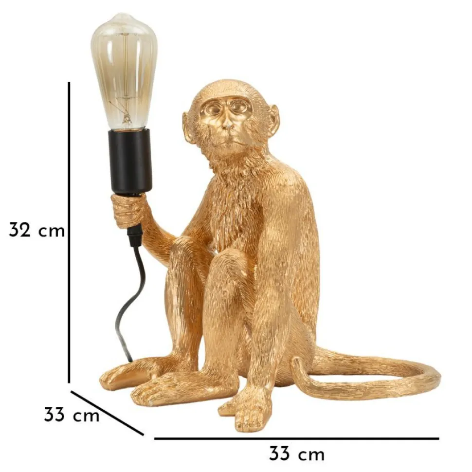 Lampe de table Monkey finition dorée