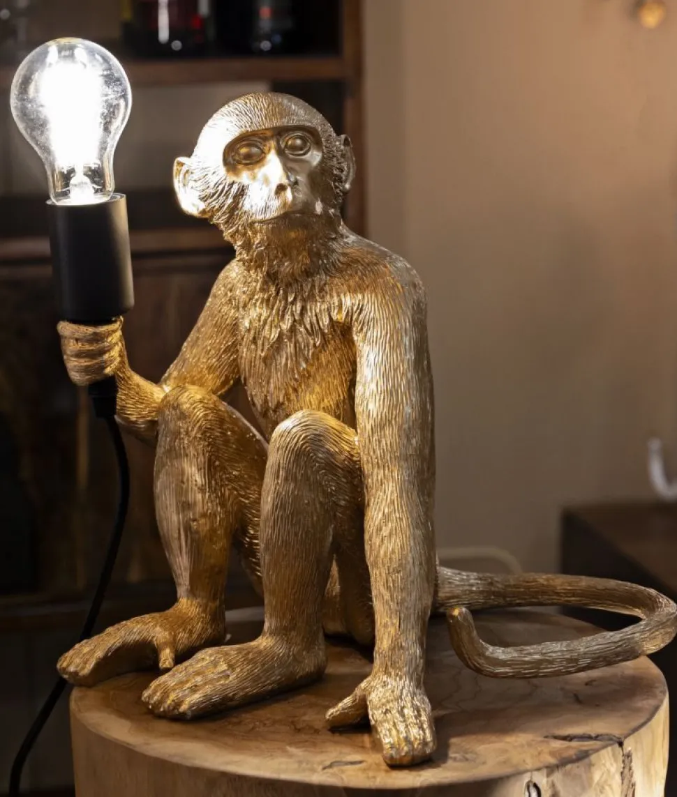 Lampe de table Monkey finition dorée