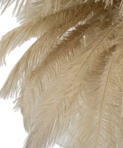 Lampe de table métal doré abat-jour plumes blanches