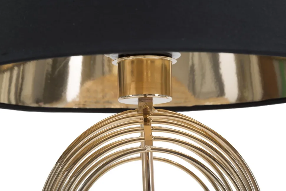 Lampe de table métal doré abat-jour tissu noir