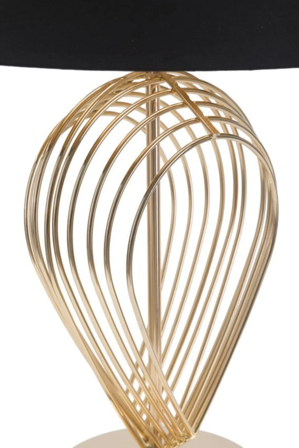 Lampe de table métal doré abat-jour tissu noir