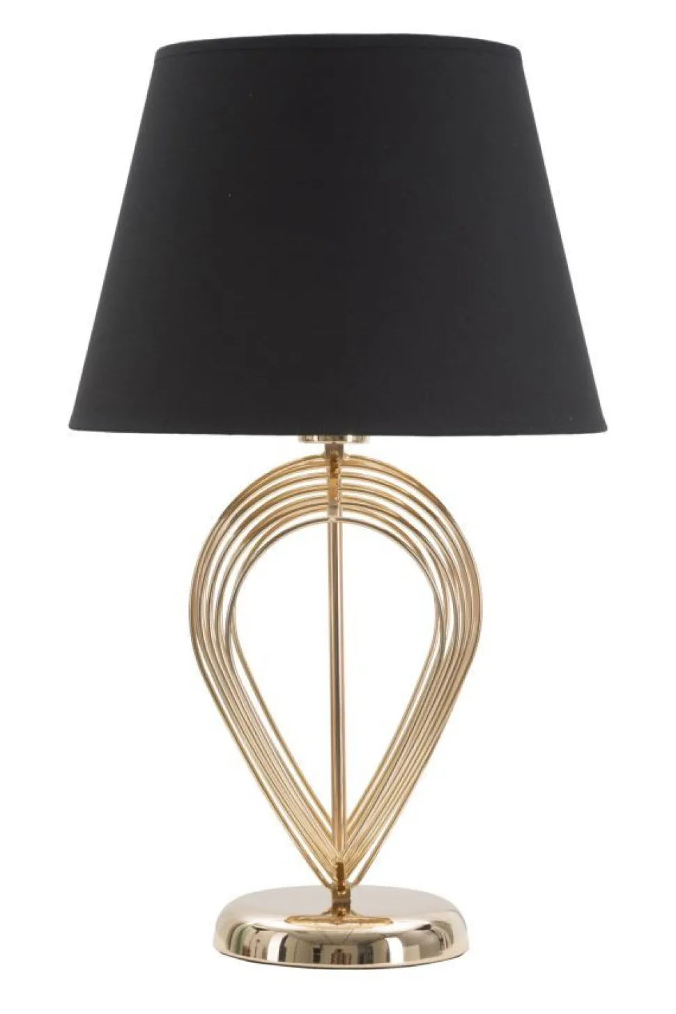 Lampe de table métal doré abat-jour tissu noir