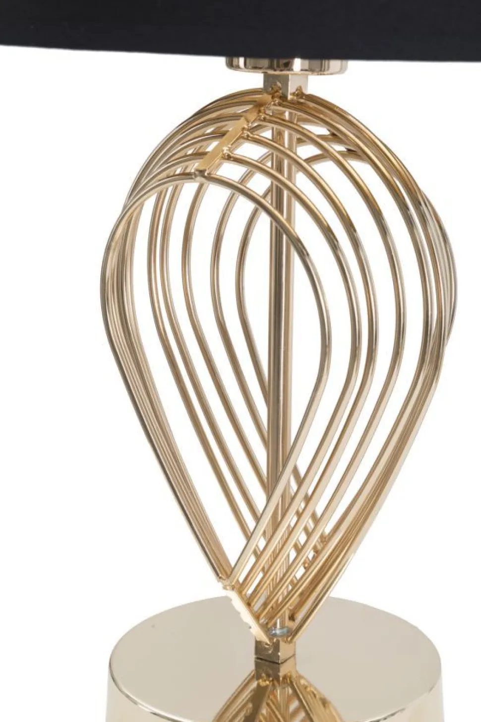 Lampe de table métal doré abat-jour tissu noir