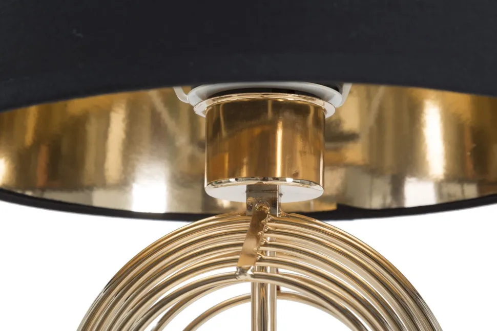 Lampe de table métal doré abat-jour tissu noir