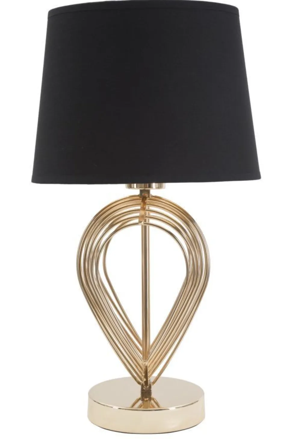 Lampe de table métal doré abat-jour tissu noir