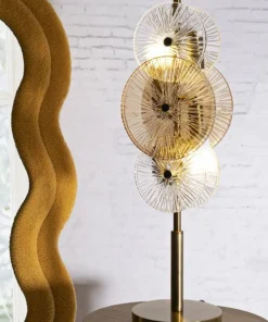Lampe de table Osaka verre transparent et doré