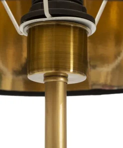 Lampe de table Perroquets métal doré abat-jour tissu noir