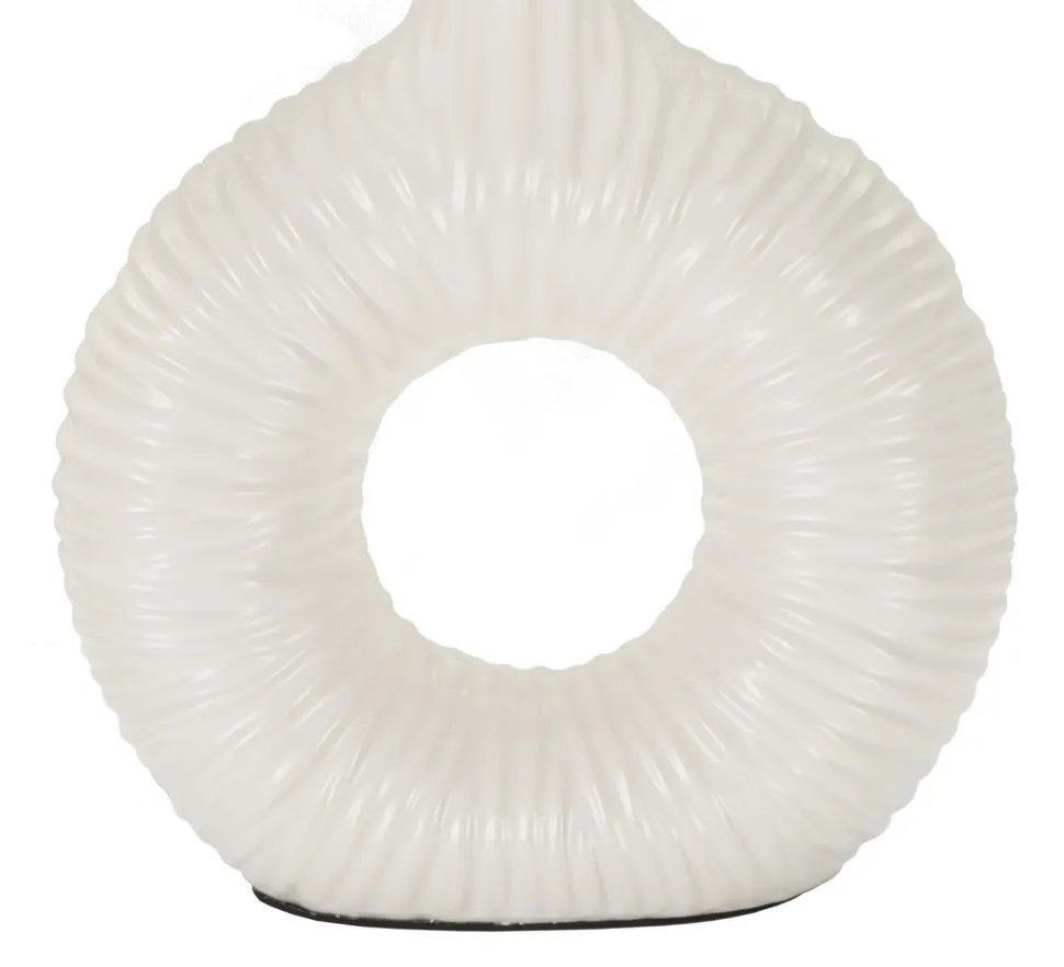 Lampe de table Seta Céramique Blanche abat-jour Tissu Blanc