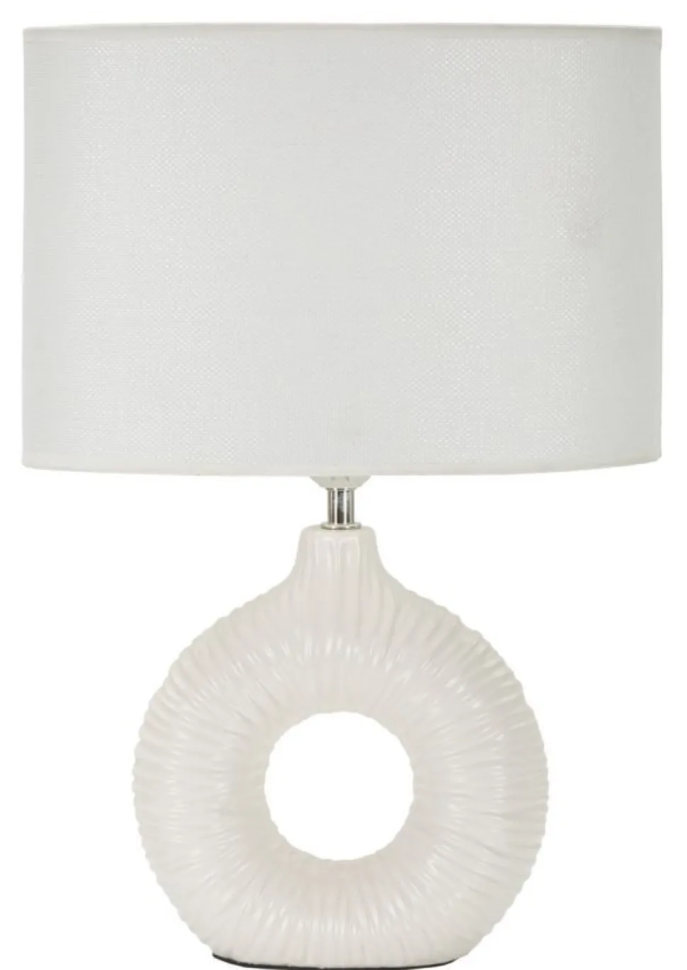 Lampe de table Seta Céramique Blanche abat-jour Tissu Blanc