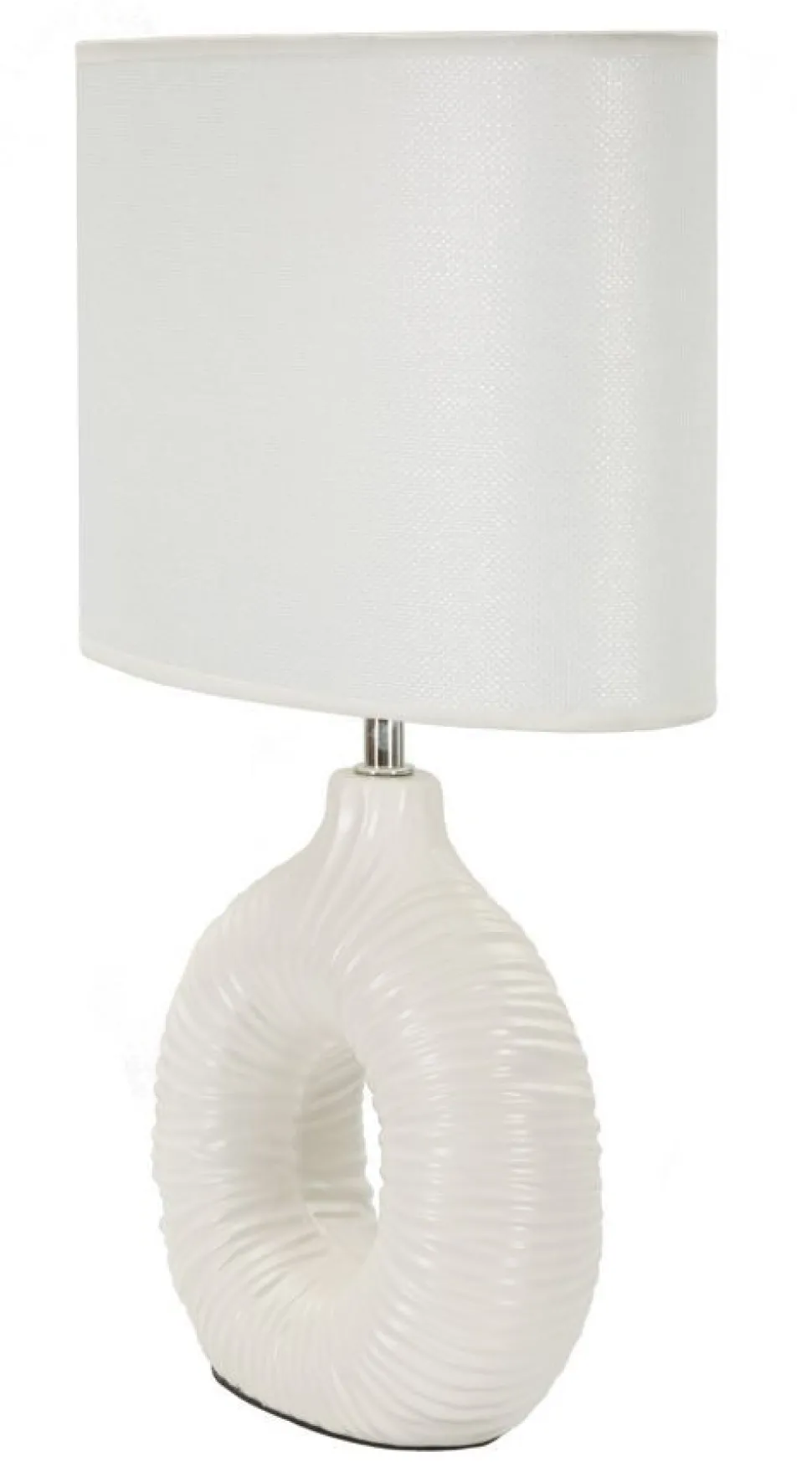 Lampe de table Seta Céramique Blanche abat-jour Tissu Blanc