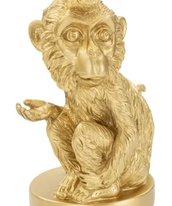 Lampe de table Singe doré abat-jour Tissu Noir