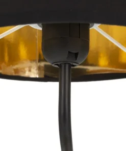 Lampe de table Singe doré abat-jour Tissu Noir