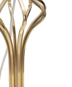 Lampe de table Slimmy Métal Doré abat-jour Tissu Blanc et finitions Dorées