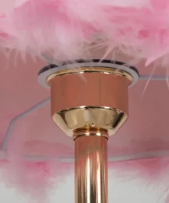 Lampe de table Tarty Métal Doré Abat-jour plumes Roses