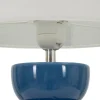 Lampe de table Torr Céramique bleue abat-jour blanc