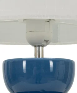 Lampe de table Torr Céramique bleue abat-jour blanc