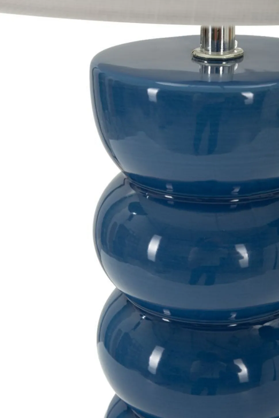 Lampe de table Torr Céramique bleue abat-jour blanc