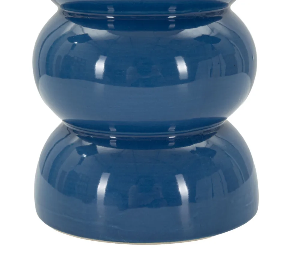 Lampe de table Torr Céramique bleue abat-jour blanc
