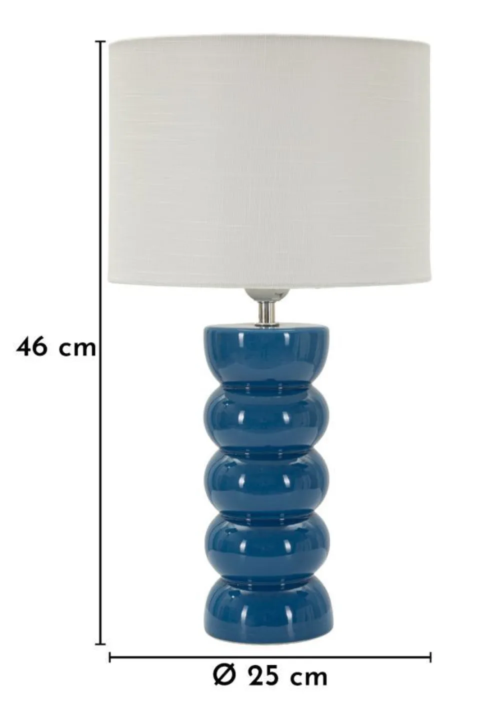Lampe de table Torr Céramique bleue abat-jour blanc
