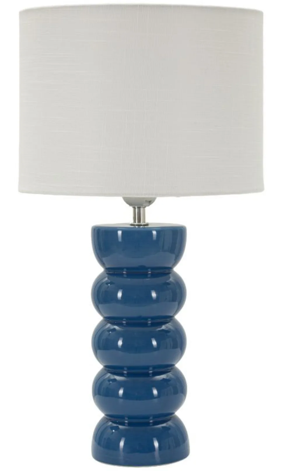 Lampe de table Torr Céramique bleue abat-jour blanc