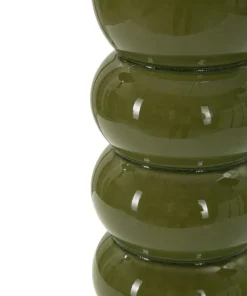 Lampe de table Torr céramique émaillée vert olive abat-jour clair