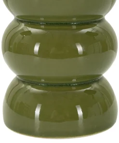 Lampe de table Torr céramique émaillée vert olive abat-jour clair