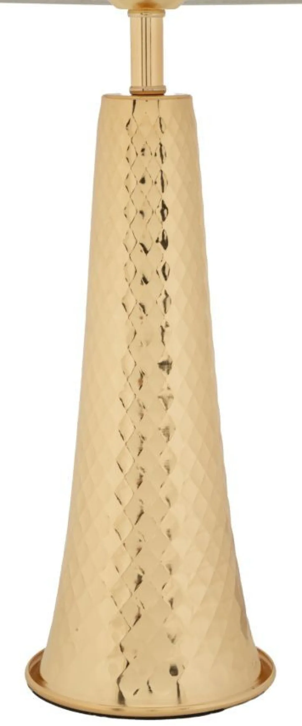 Lampe de table Tower dorée abat-jour blanc