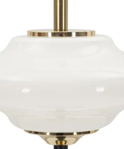 Lampe de table Vintage verre et métal Noir doré