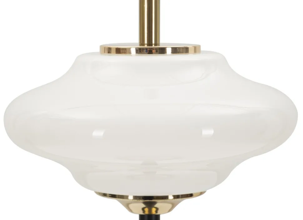 Lampe de table Vintage verre et métal Noir doré
