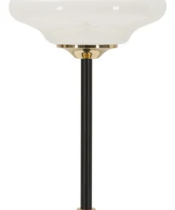 Lampe de table Vintage verre et métal Noir doré
