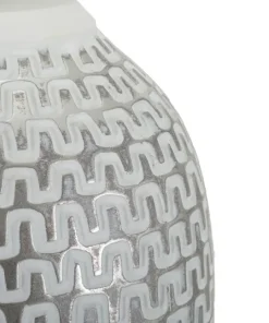 Lampe de table Wave Résine et Abat-jour tissu Blanc
