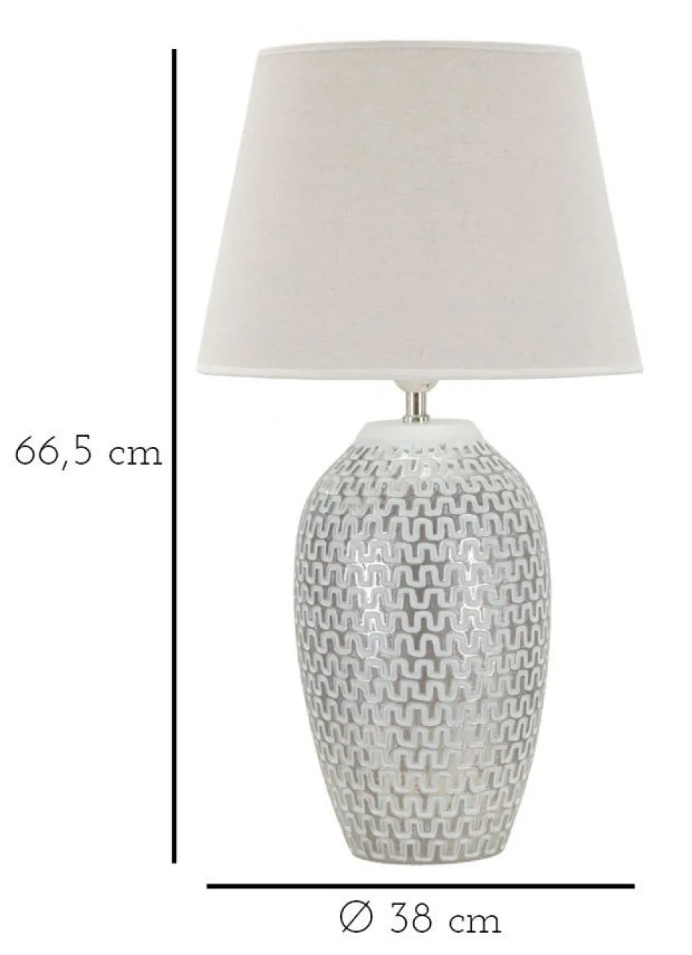 Lampe de table Wave Résine et Abat-jour tissu Blanc