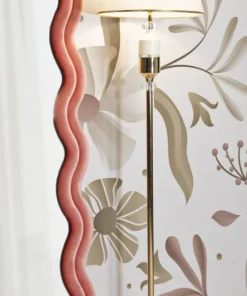 Lampe debout Gipsy Métal Doré abat-jour Blanc
