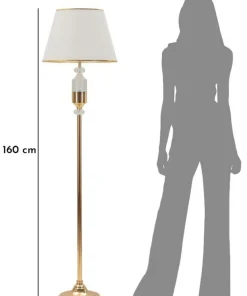 Lampe debout Gipsy Métal Doré abat-jour Blanc