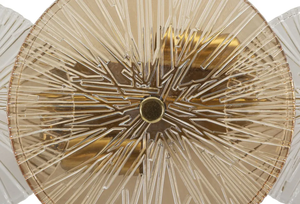 Lampe murale Osaka en verre transparent et verre doré