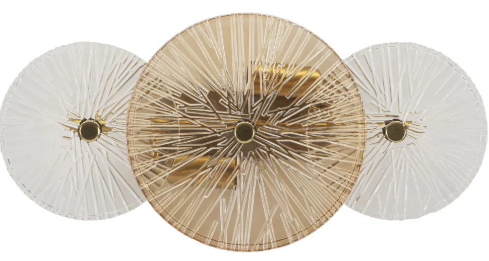 Lampe murale Osaka en verre transparent et verre doré