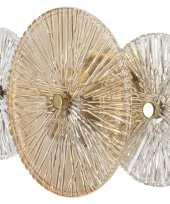 Lampe murale Osaka en verre transparent et verre doré