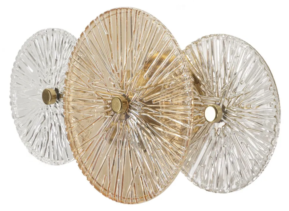 Lampe murale Osaka en verre transparent et verre doré