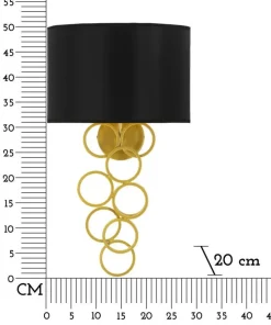 Lampe murale Rich structure dorée abat-jour noir